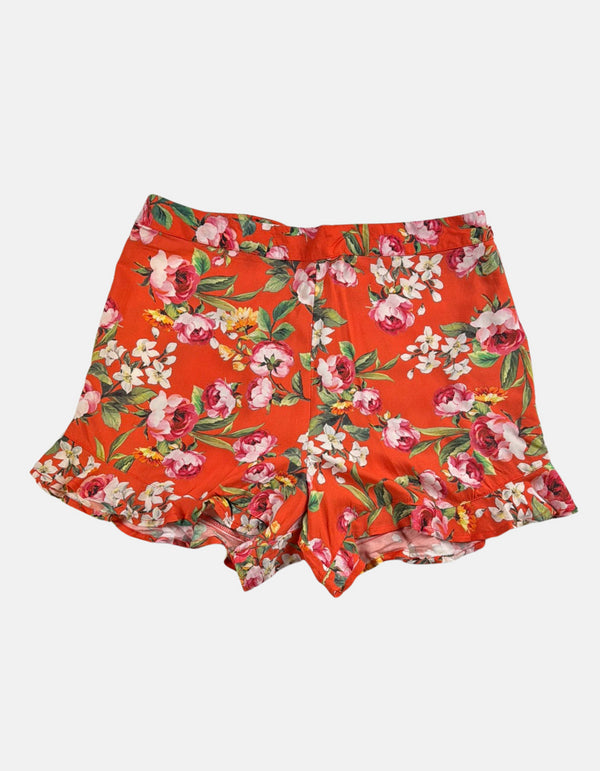 Orange shorts with flowers FM